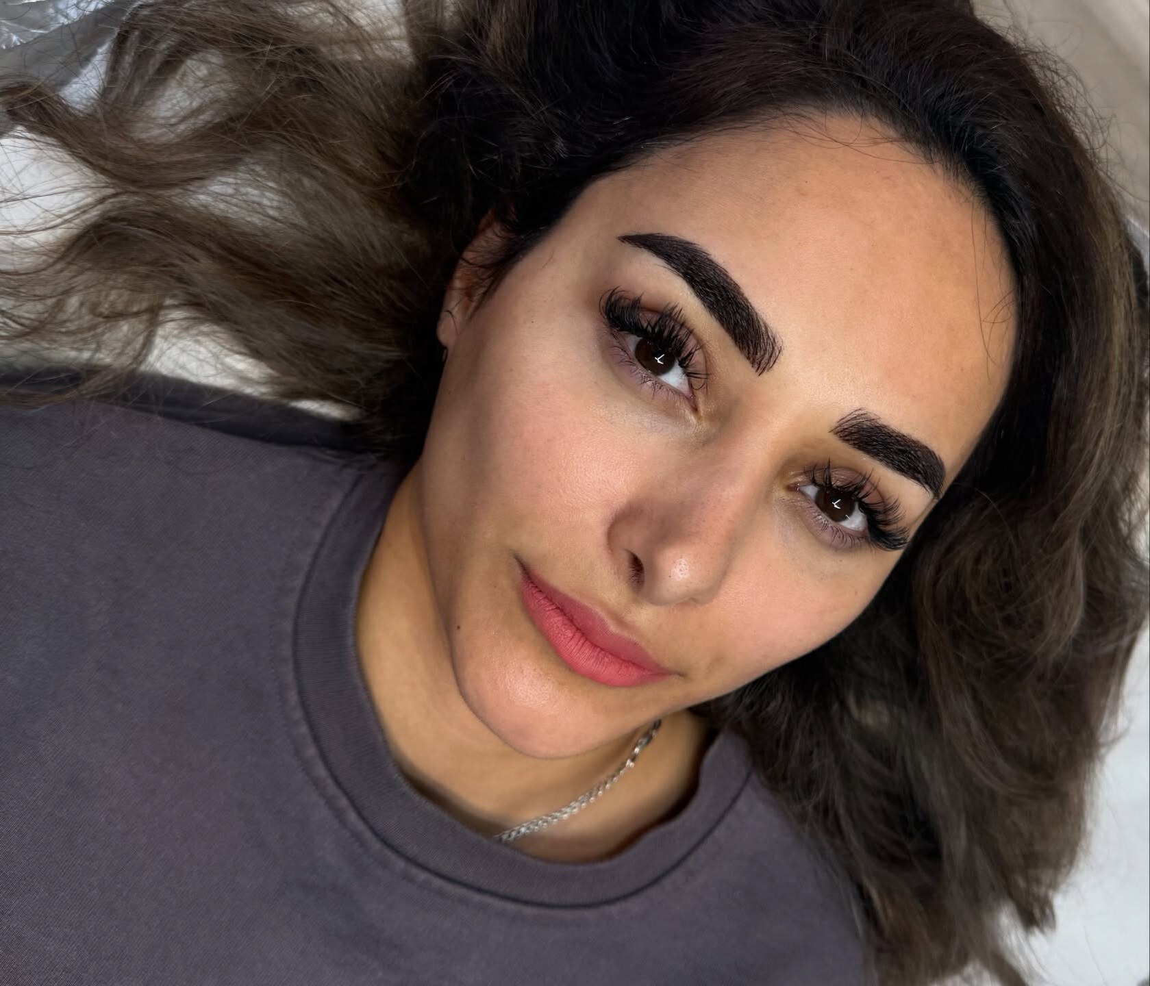 Beauty portrait showing the finished brow shape
