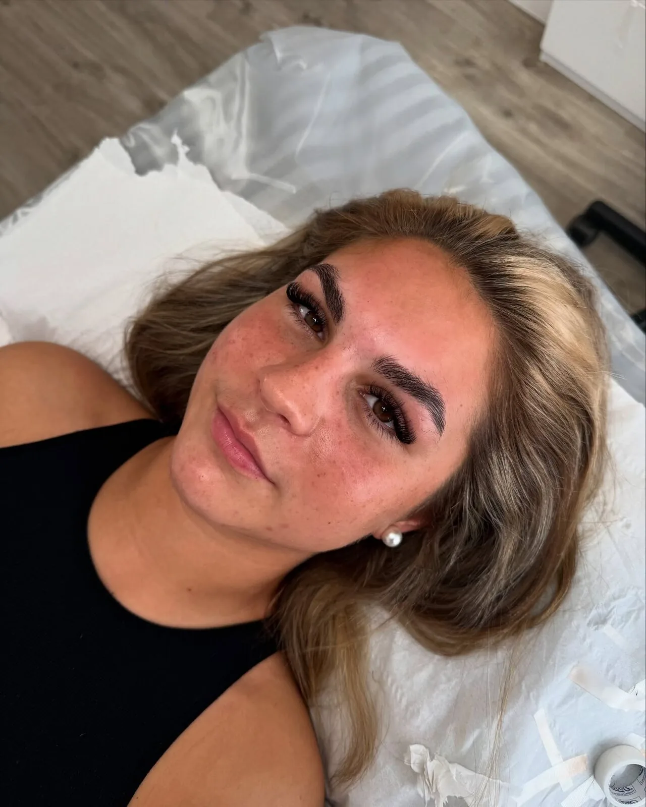 Portrait showing a finished brow and lash result together